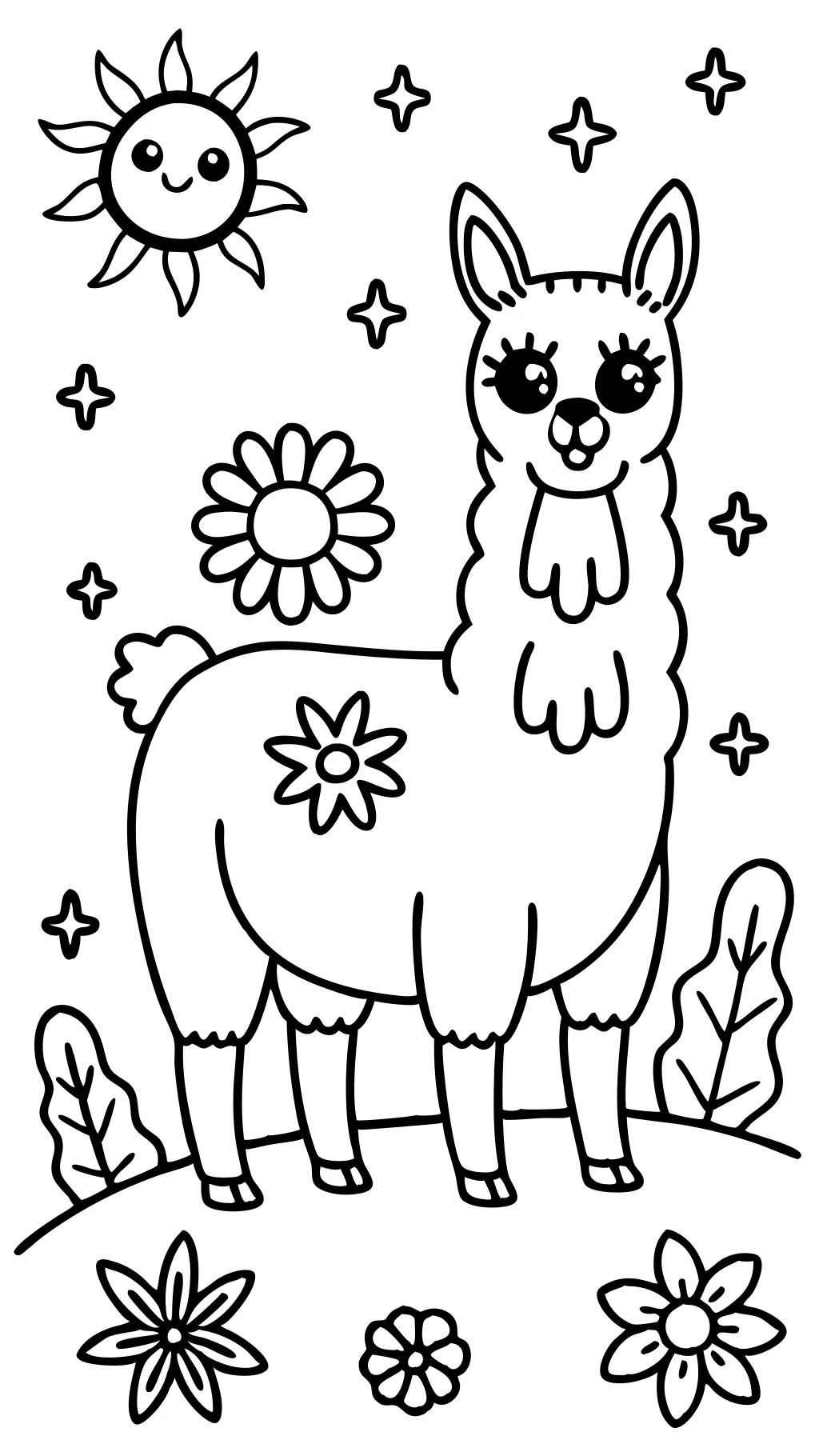 Página para colorear de llamas